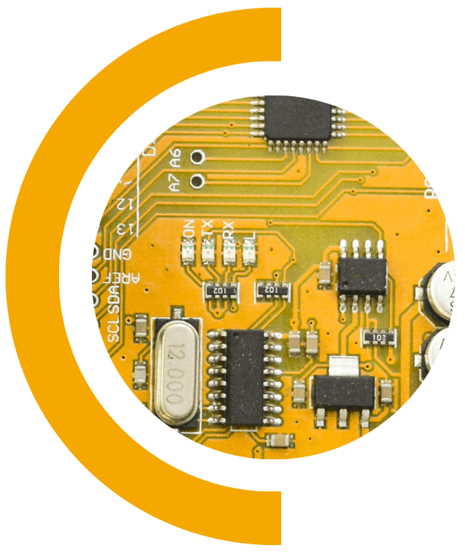 A close up of the electronic circuit board